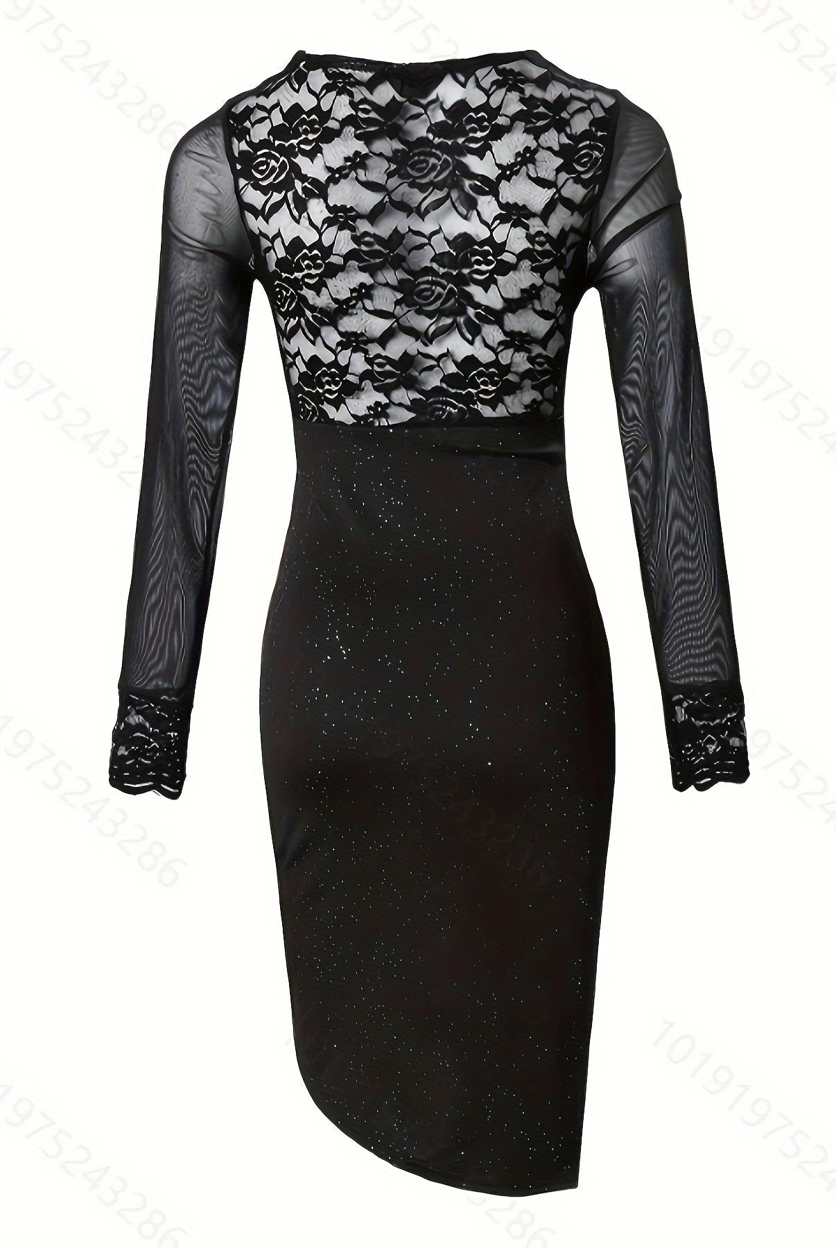 Women's Bodycon Dress - Lace Long Sleeve - V-Neck Wrap Style - Ruched Evening Wear by Lumina Vancouver