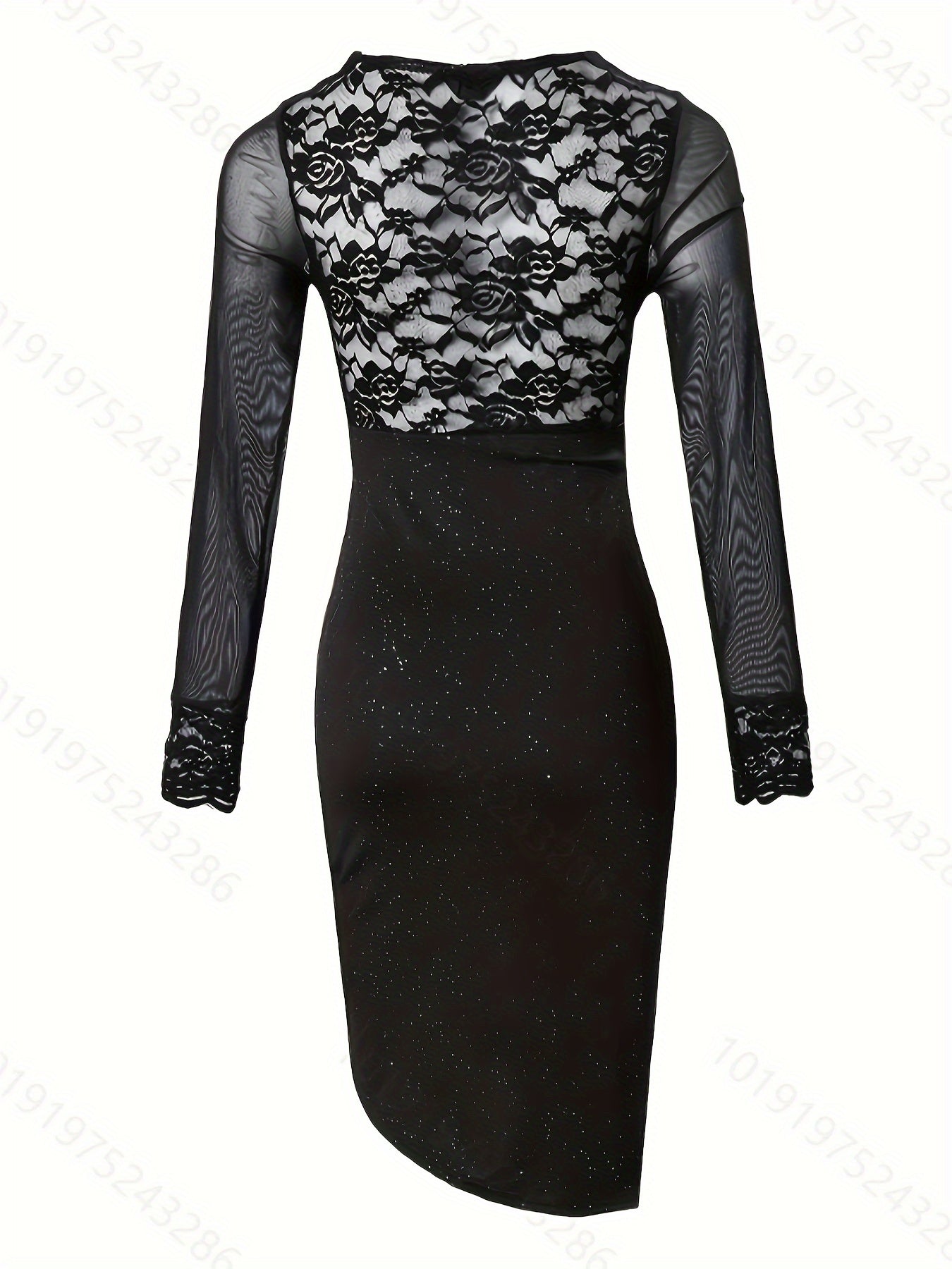 Women's Bodycon Dress - Lace Long Sleeve - V-Neck Wrap Style - Ruched Evening Wear by Lumina Vancouver