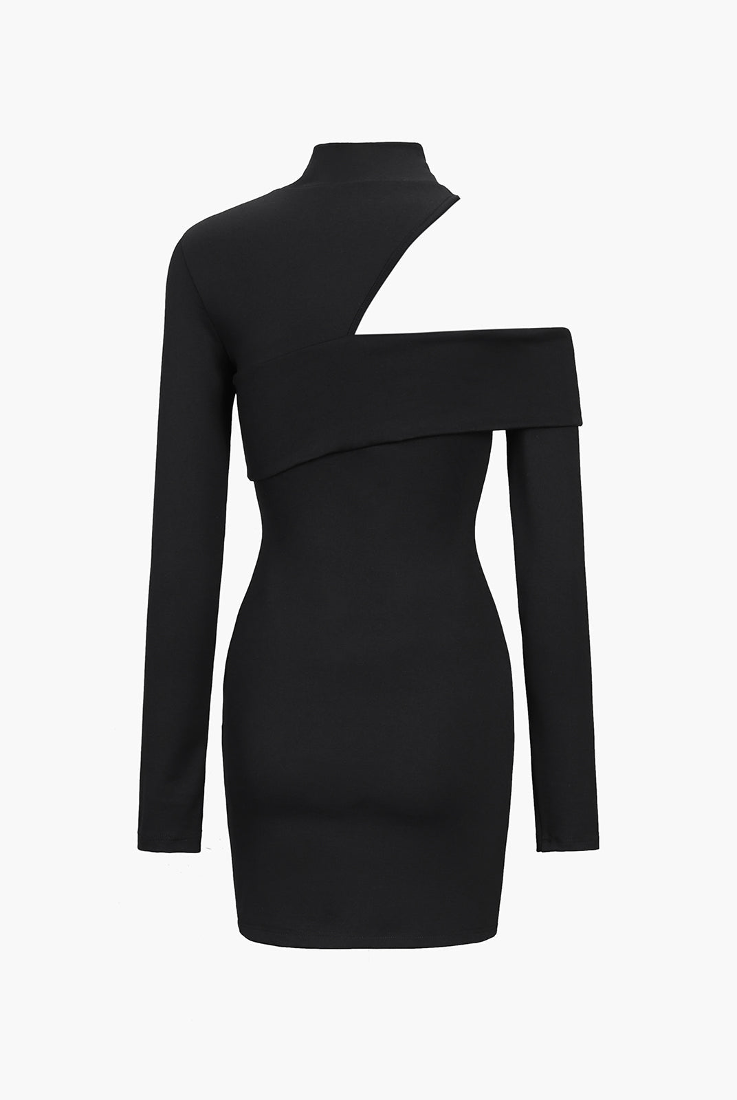 Women's Off-Shoulder Bodycon Dress - One-Sleeve Asymmetrical Design - Short, Stretch Knit by Lumina Vancouver