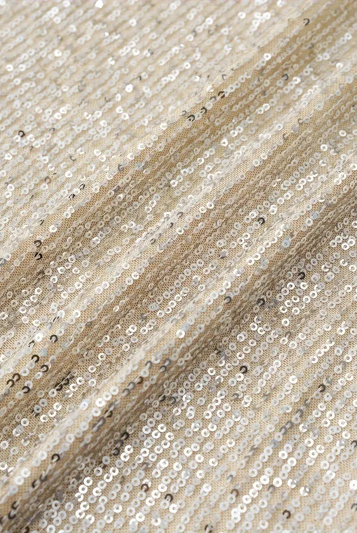 Women's Sequin Dress - Knee-Length - Long Sleeve - Round Neck - Elegant Party Wear by Lumina Vancouver