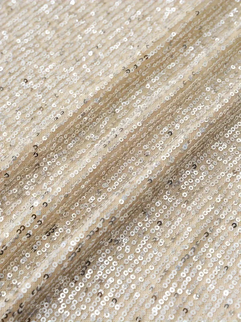 Women's Sequin Dress - Knee-Length - Long Sleeve - Round Neck - Elegant Party Wear by Lumina Vancouver