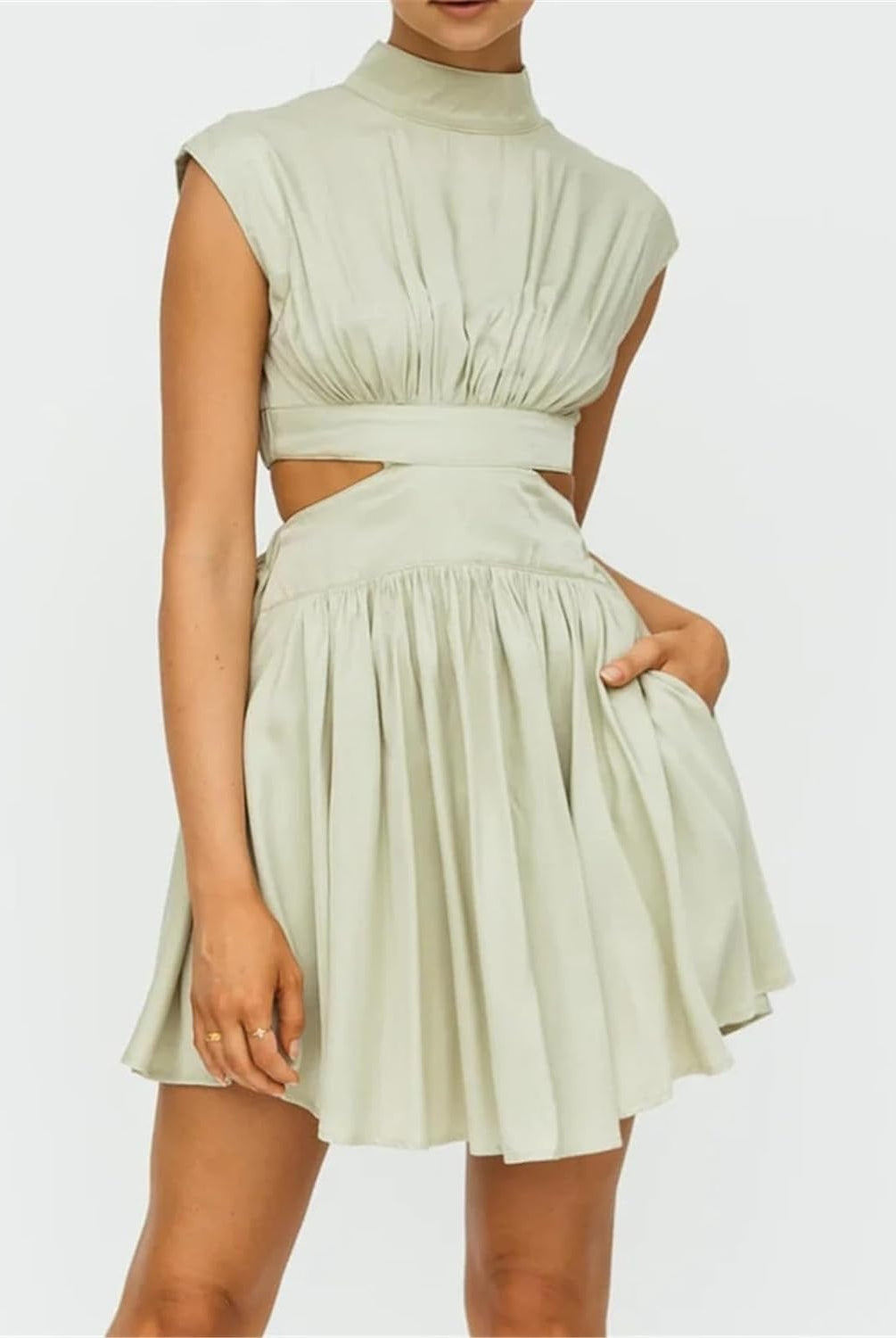 Women's Two-Piece Outfit - Sleeveless Crop Top & High-Waisted Flared Skirt by Lumina Vancouver