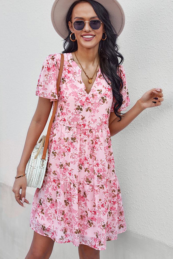 Women's A-Line Dress - V-Neck Short Sleeve - Lightweight Casual Outfit by Lumina Vancouver