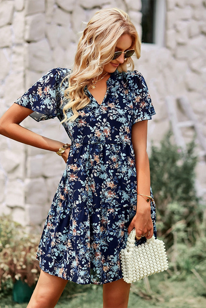 Women's A-Line Dress - V-Neck Short Sleeve - Lightweight Casual Outfit by Lumina Vancouver