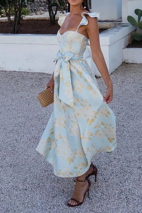 Women's Dress - Corset-Style Bustier - Adjustable Tie Straps - A-Line with Front Slit by Lumina Vancouver