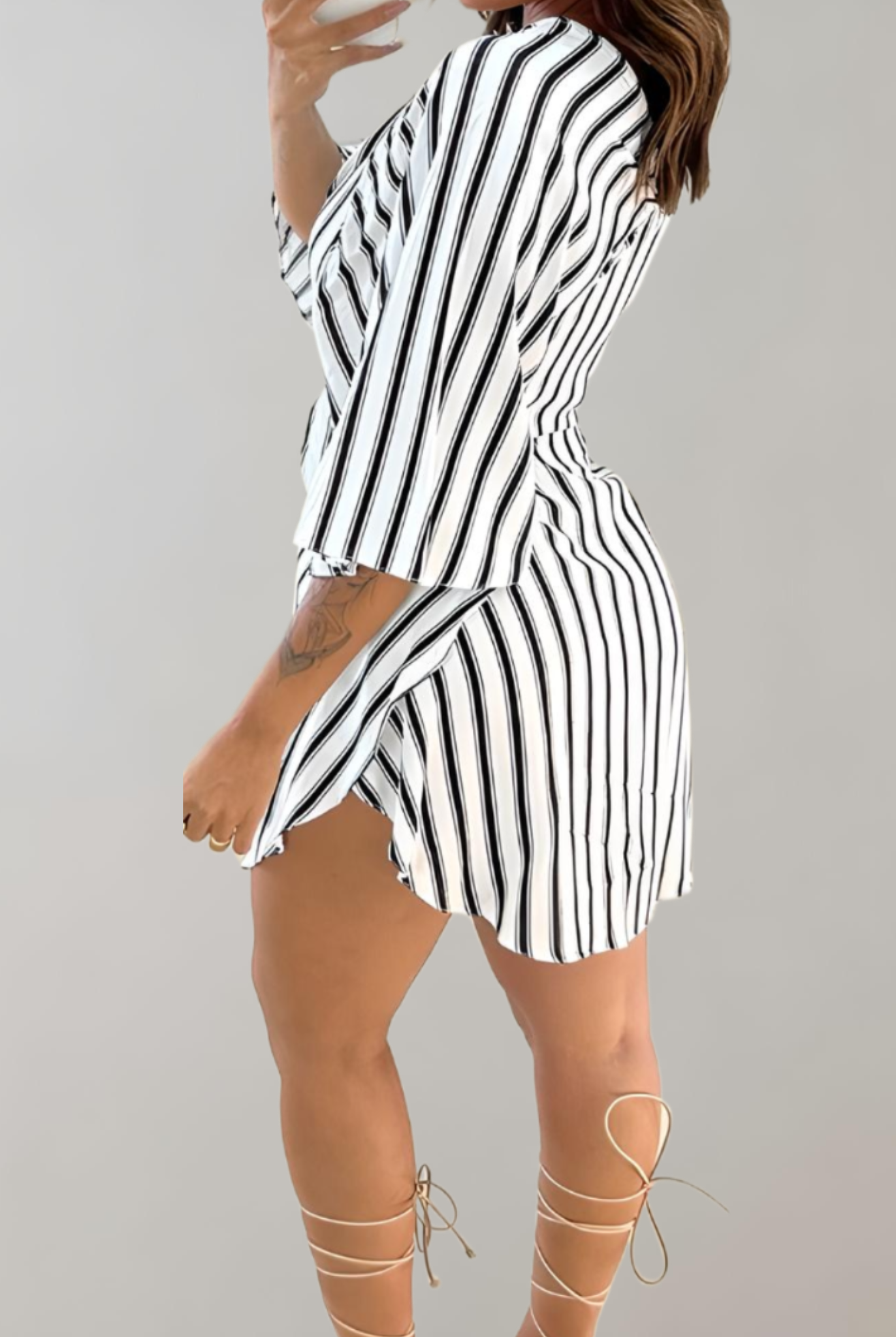 Women's Kaftan Dress - V-Neck - Tie Waist - Flowy Three-Quarter Sleeves - Lightweight by Lumina Vancouver