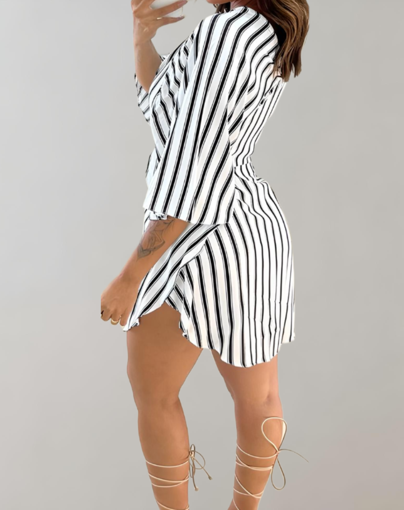 Women's Kaftan Dress - V-Neck - Tie Waist - Flowy Three-Quarter Sleeves - Lightweight by Lumina Vancouver