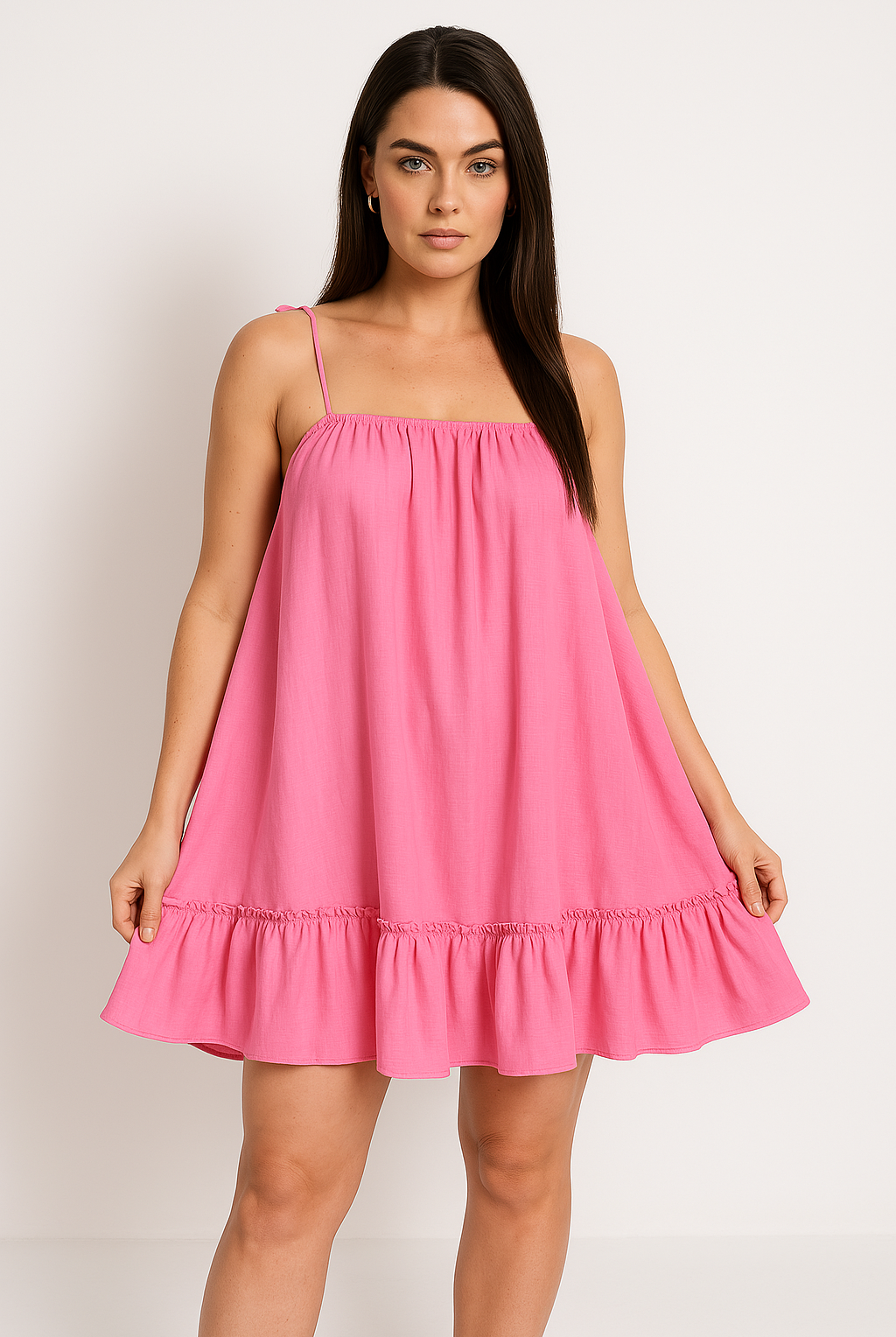 Women’s Sundress – Lightweight Cotton – Loose Fit – Spaghetti Straps – Mini Length by Lumina Vancouver