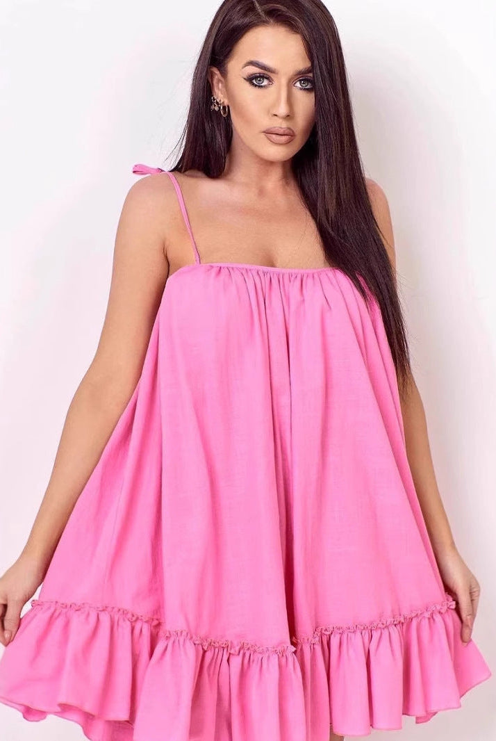 Women’s Sundress – Lightweight Cotton – Loose Fit – Spaghetti Straps – Mini Length by Lumina Vancouver