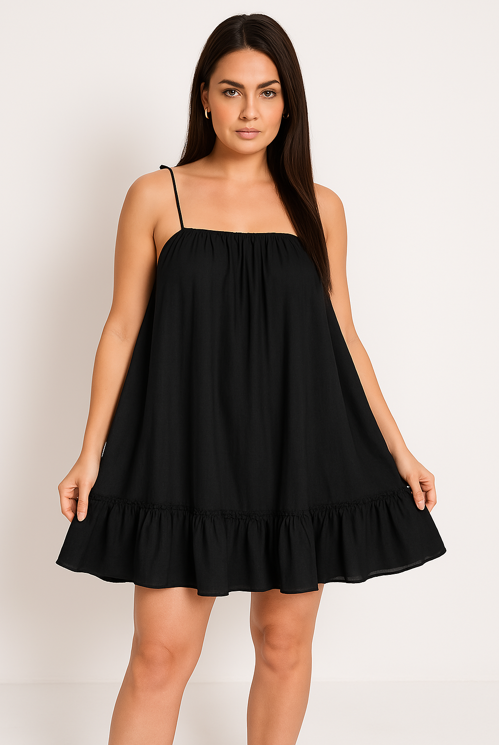 Women’s Sundress – Lightweight Cotton – Loose Fit – Spaghetti Straps – Mini Length by Lumina Vancouver