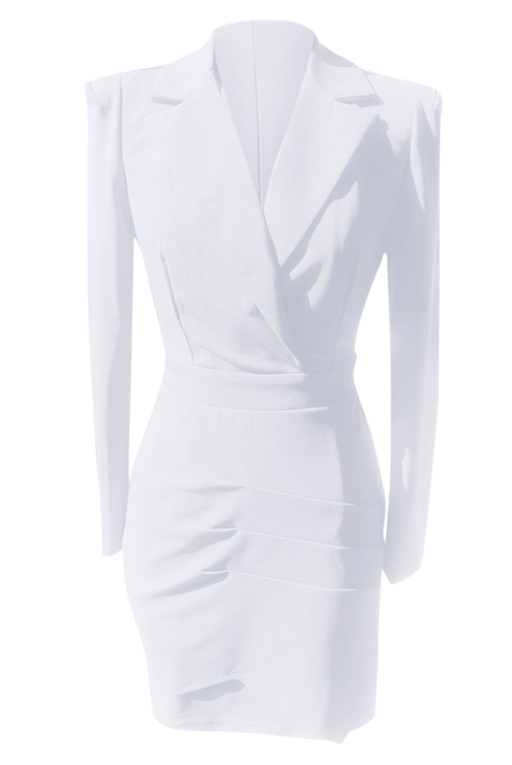 Women's Blazer Dress - Tailored Fit - Structured Shoulders - Deep V-Neck - Asymmetrical Hem by Lumina Vancouver