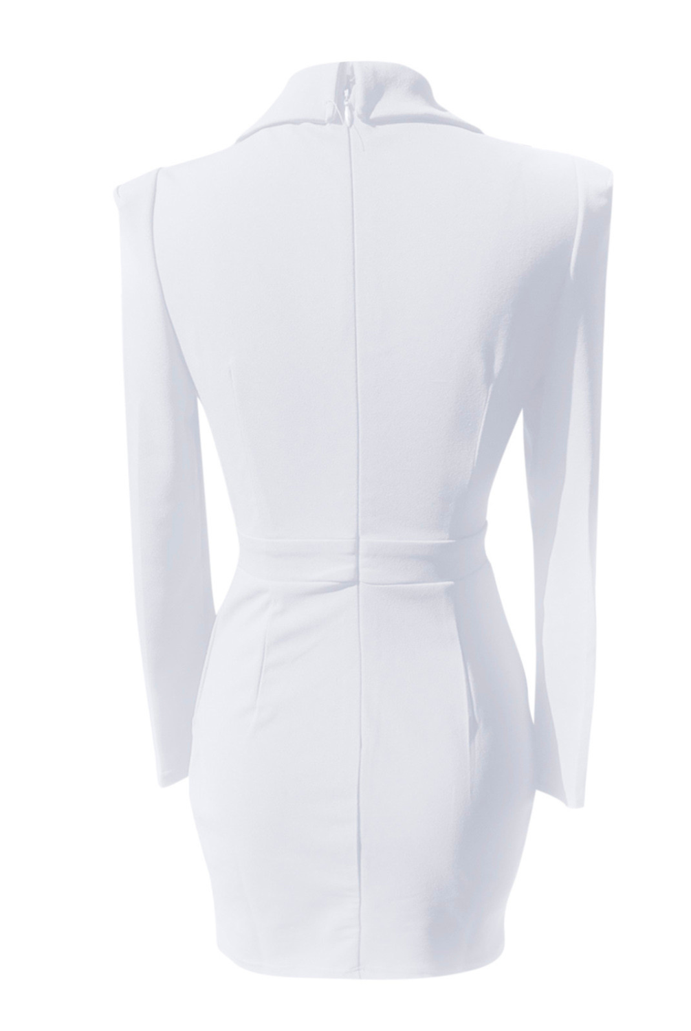 Women's Blazer Dress - Tailored Fit - Structured Shoulders - Deep V-Neck - Asymmetrical Hem by Lumina Vancouver