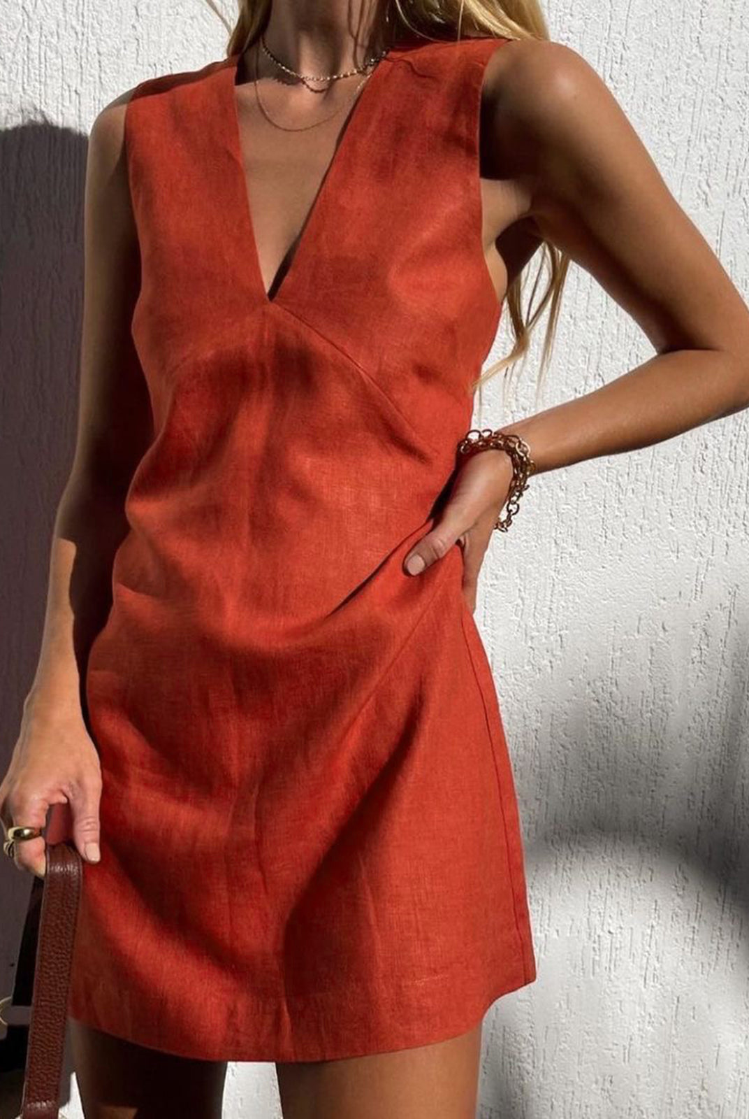 Women's Mini Dress - Sleeveless V-Neck - Lightweight Breathable Fabric - A-Line Fit by Lumina Vancouver