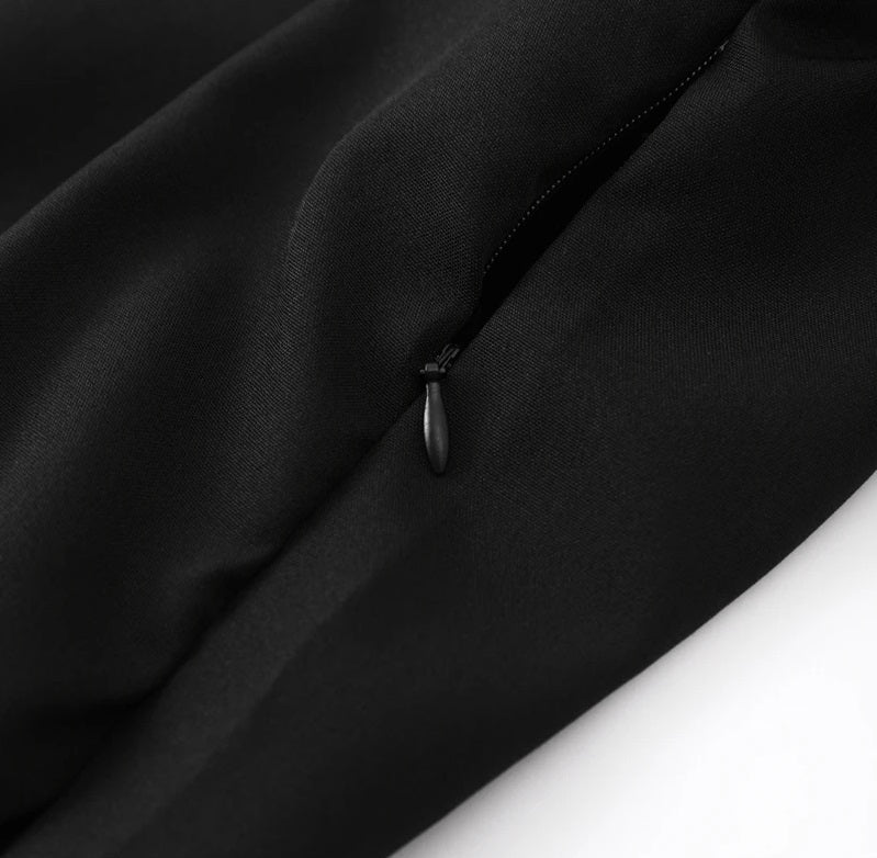 Women's Dress - Loose Fit - Long Flared Sleeves - Geometric Pattern Elegant Style by Lumina Vancouver