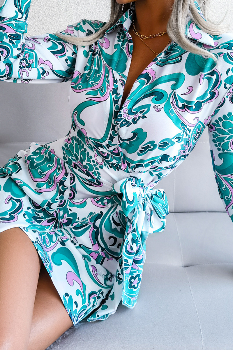 Women's Wrap Dress - V-Neck - Long Sleeve - Tie Waist - Short Length Stylish Fit by Lumina Vancouver