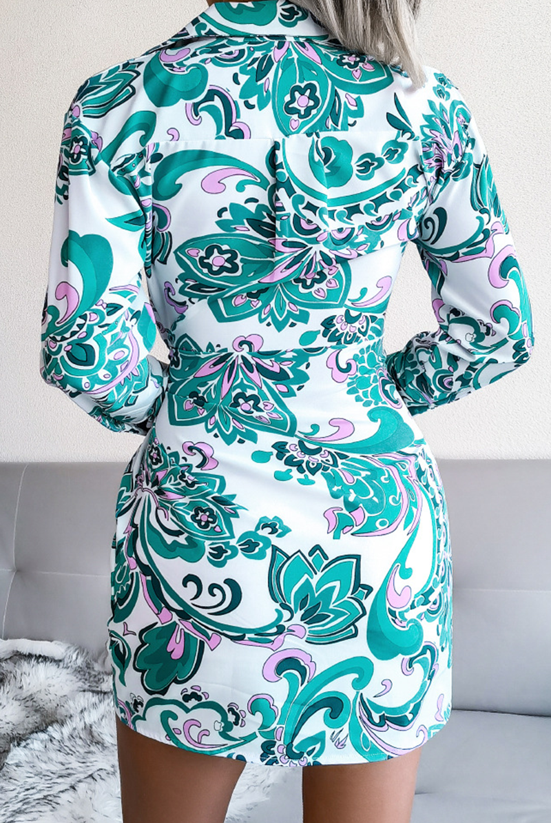 Women's Wrap Dress - V-Neck - Long Sleeve - Tie Waist - Short Length Stylish Fit by Lumina Vancouver