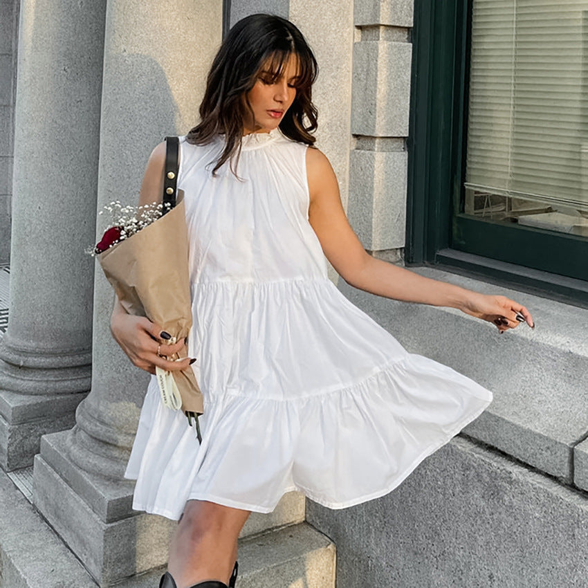 Women’s A-Line Dress – Sleeveless – Loose Fit – Tiered Hem – Lightweight Casual Wear by Lumina Vancouver