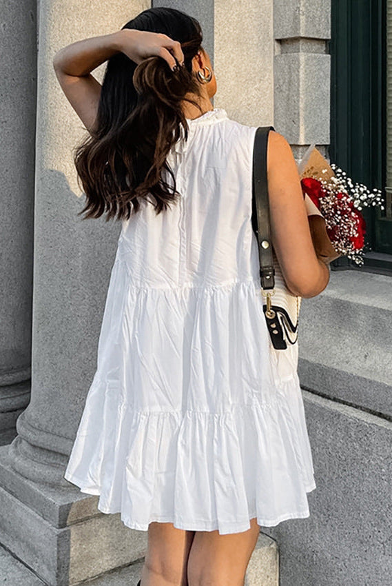 Women’s A-Line Dress – Sleeveless – Loose Fit – Tiered Hem – Lightweight Casual Wear by Lumina Vancouver