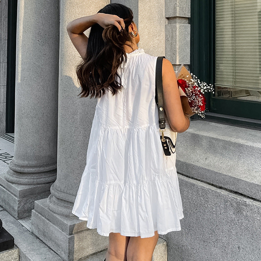 Women’s A-Line Dress – Sleeveless – Loose Fit – Tiered Hem – Lightweight Casual Wear by Lumina Vancouver