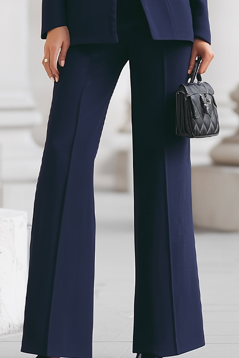 Luna | Navy Blazer Wide Leg Trousers Set - Lumina Vancouver - Lumina Vancouver