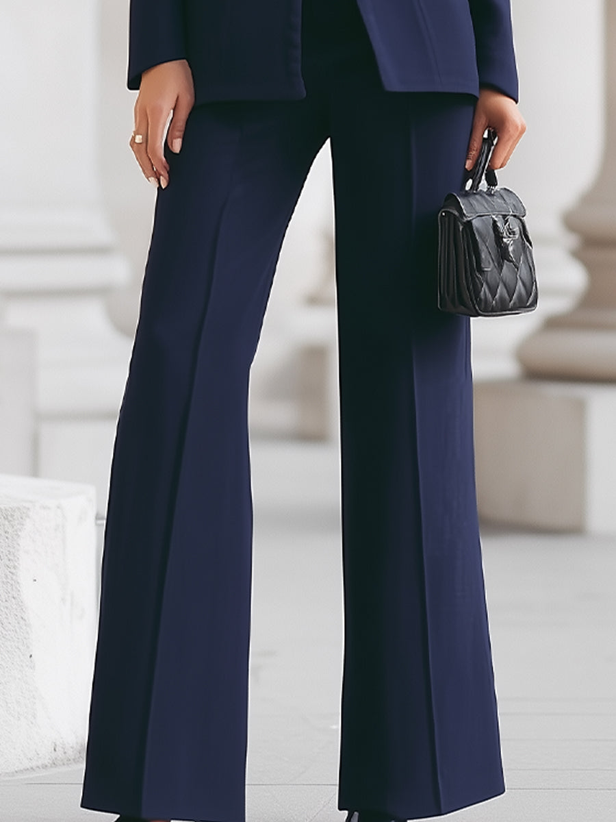Luna | Navy Blazer Wide Leg Trousers Set - Lumina Vancouver - Lumina Vancouver