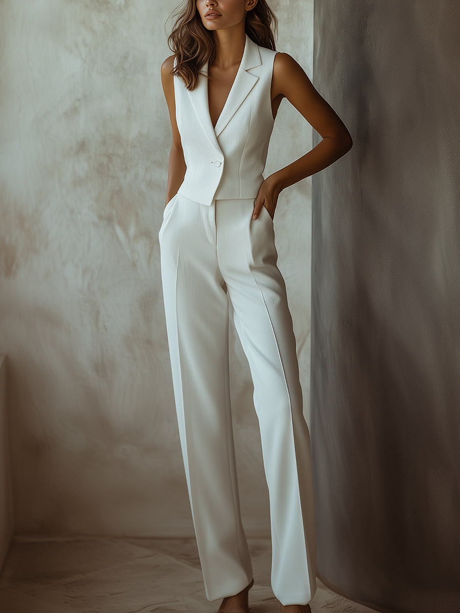 Isla | Sleeveless Blazer Suit Set - Lumina Vancouver - Lumina Vancouver