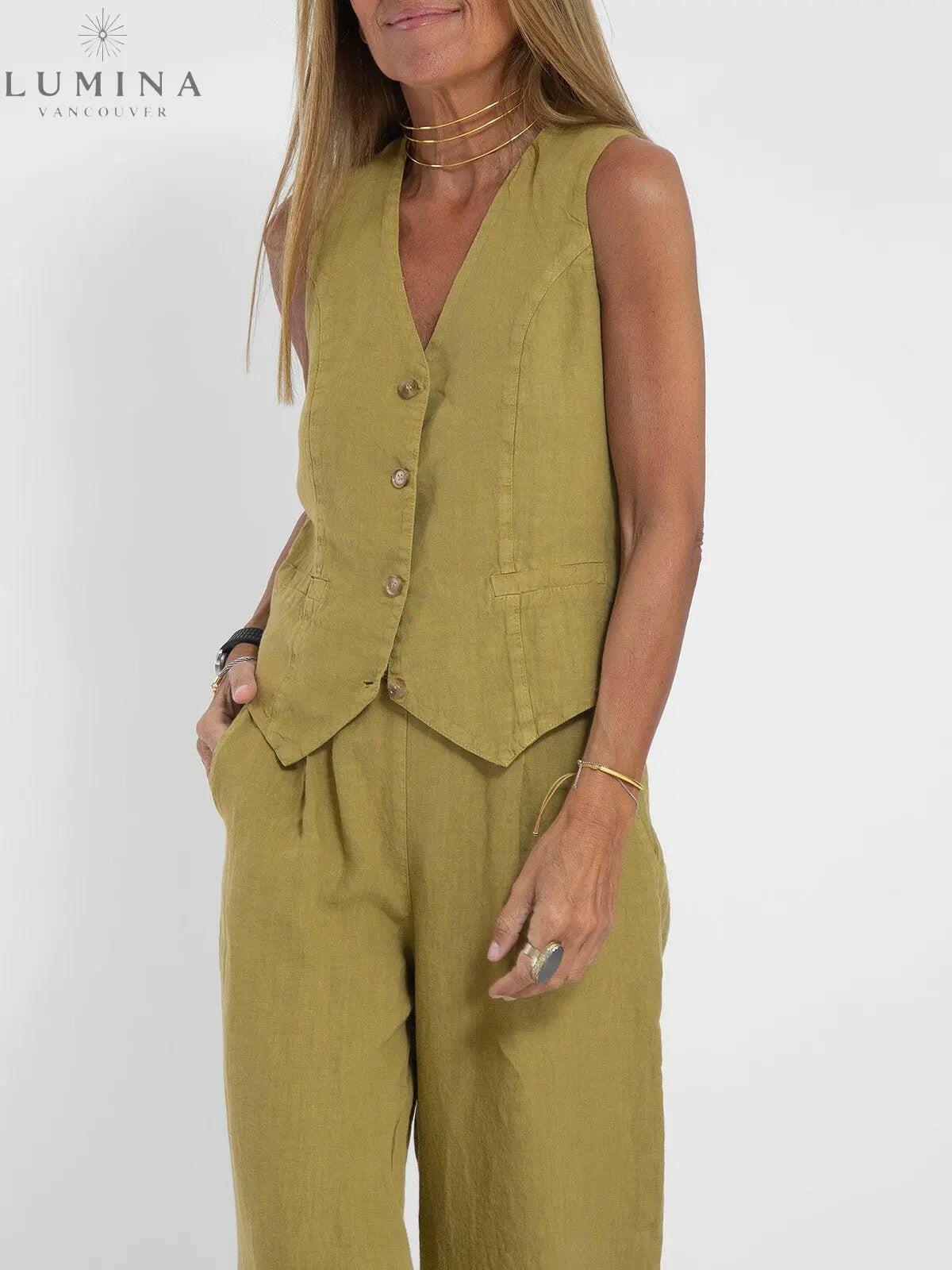 Ella - Vest & Wide Pants Set (Almost sold out)