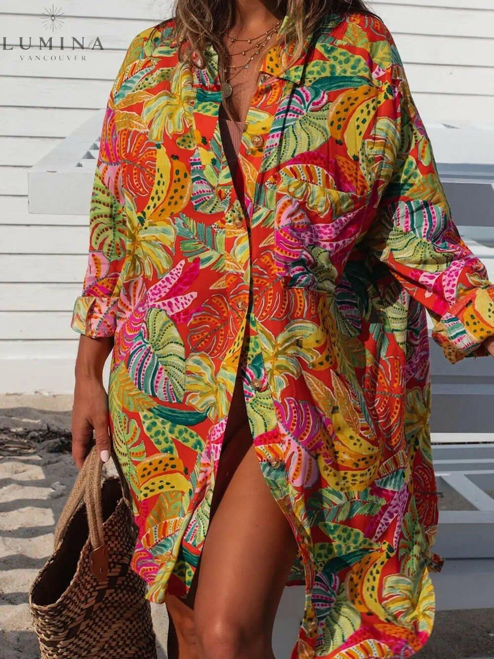 Leslie - Printed Button-Down Maxi Dress