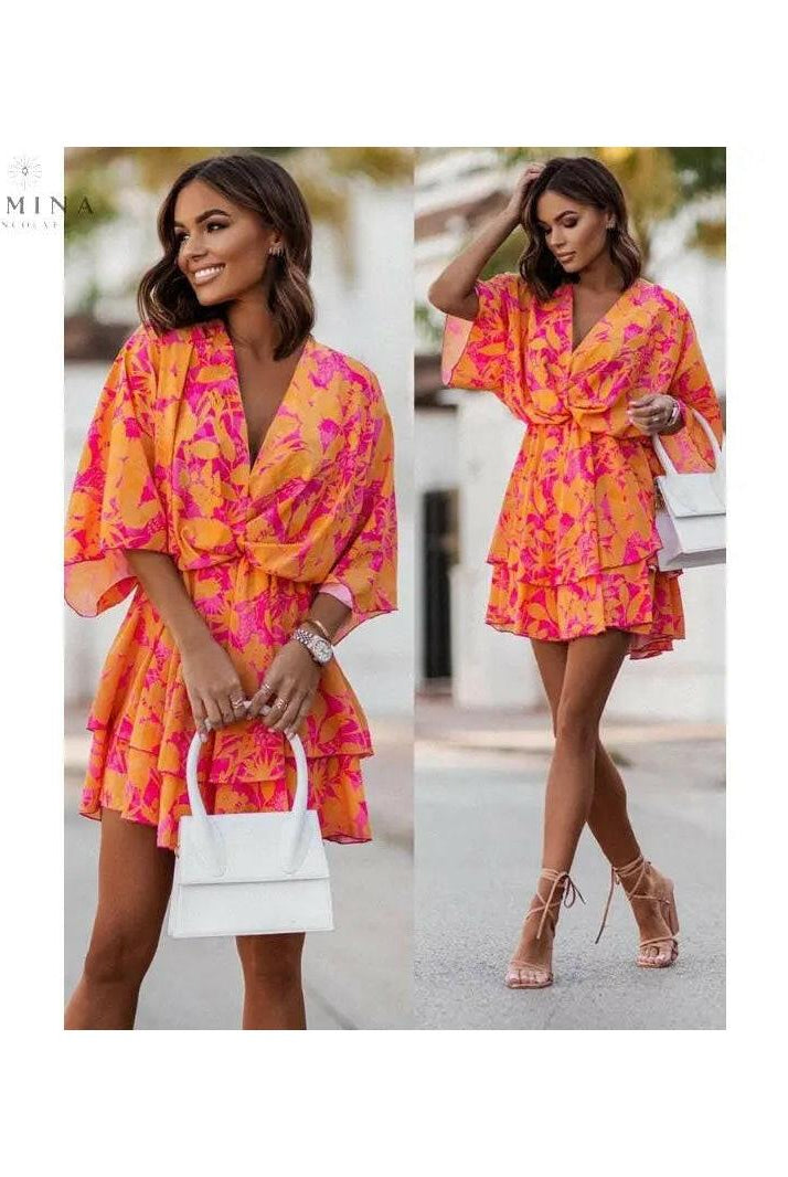 Valeria - Bohemian Floral Mini Dress