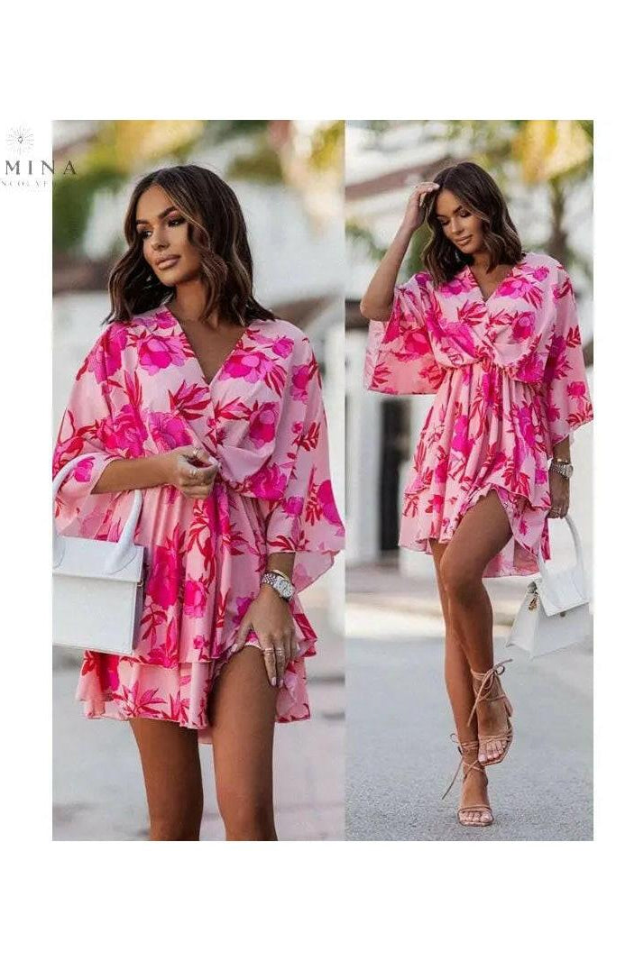 Valeria - Bohemian Floral Mini Dress