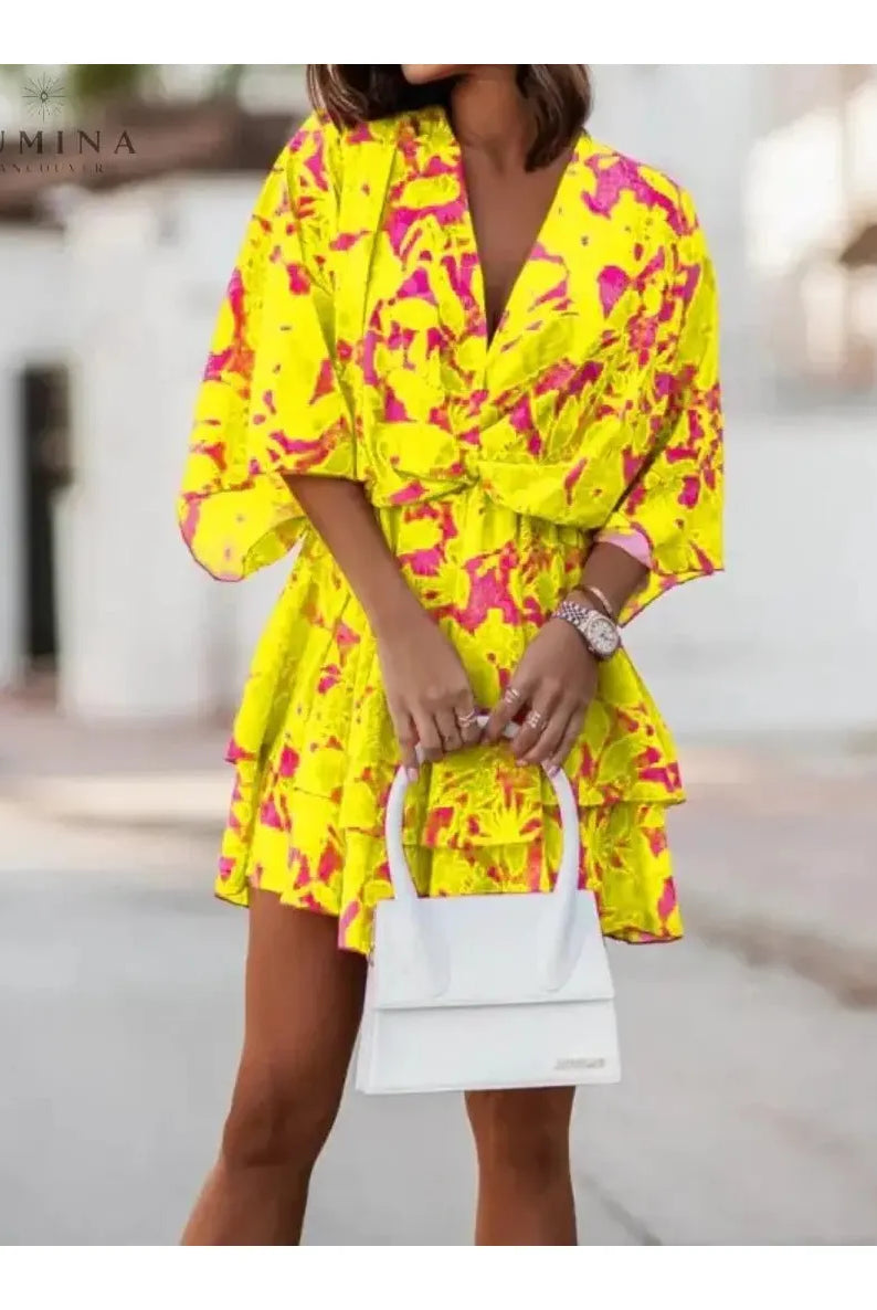 Valeria - Bohemian Floral Mini Dress