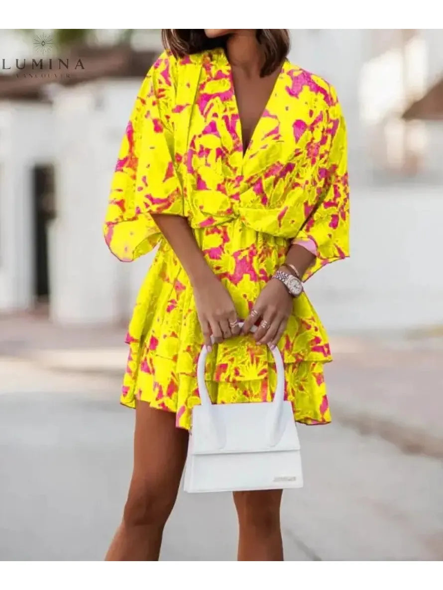 Valeria - Bohemian Floral Mini Dress