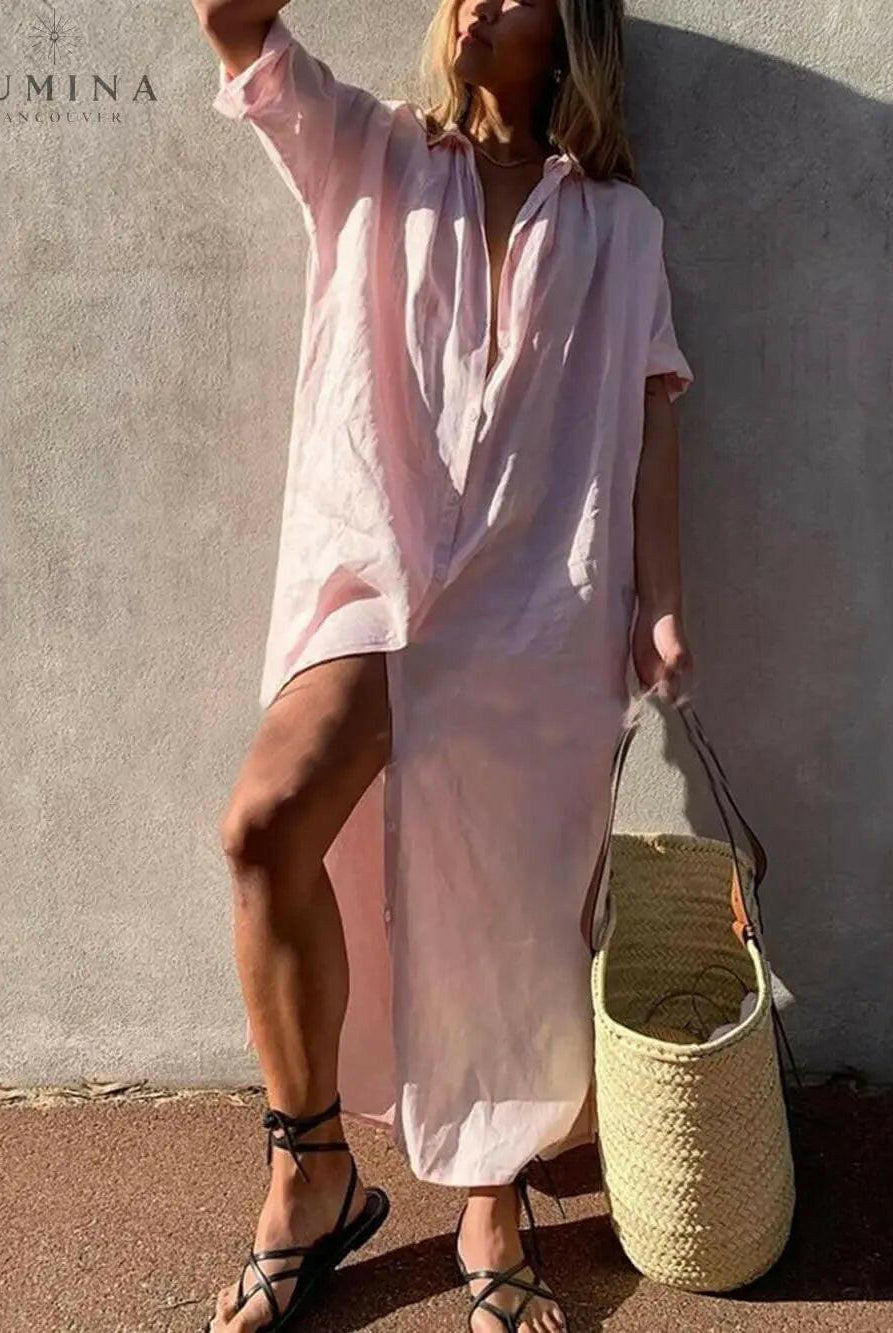 Jillian - Loose Shirt Maxi Dress