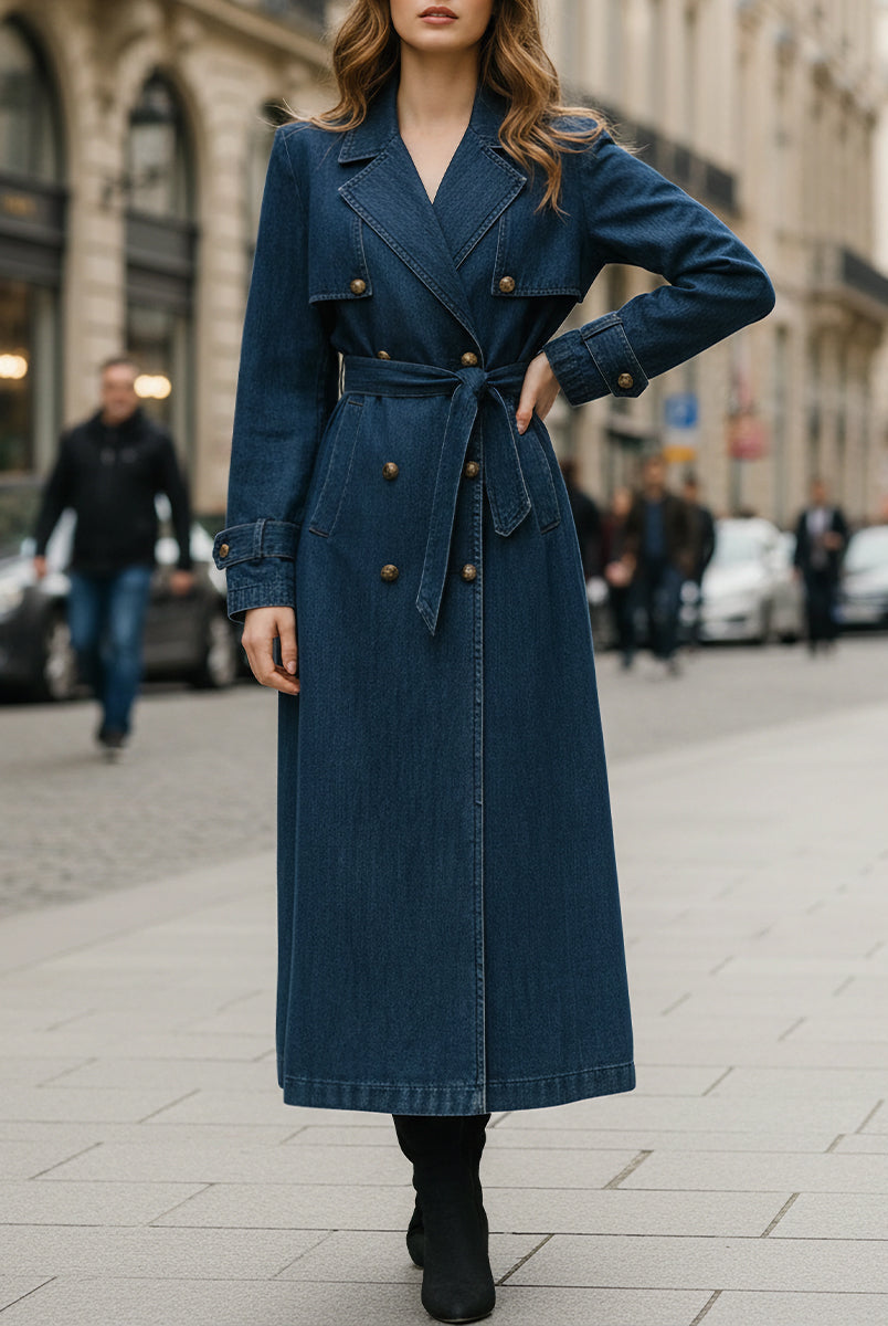 Indigo | Double-Breasted Trench Coat - Lumina Vancouver - Lumina Vancouver