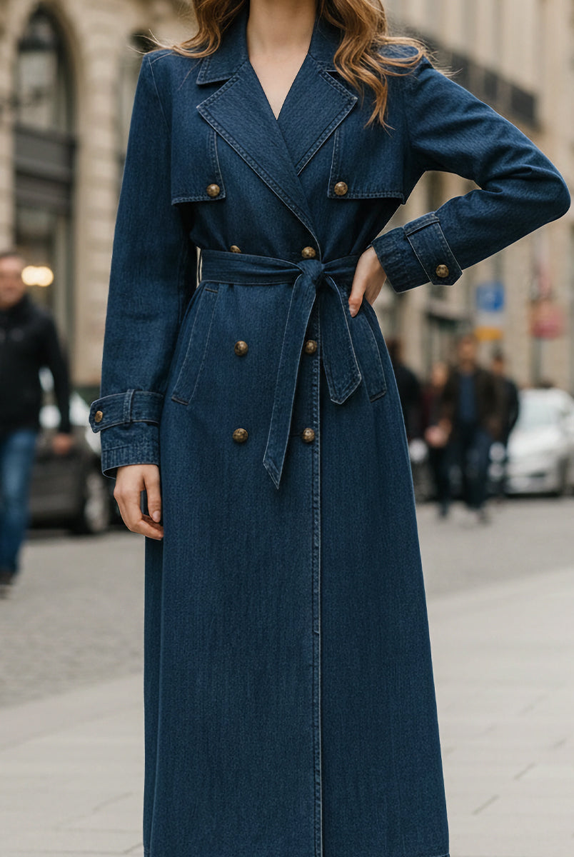 Indigo | Double-Breasted Trench Coat - Lumina Vancouver - Lumina Vancouver