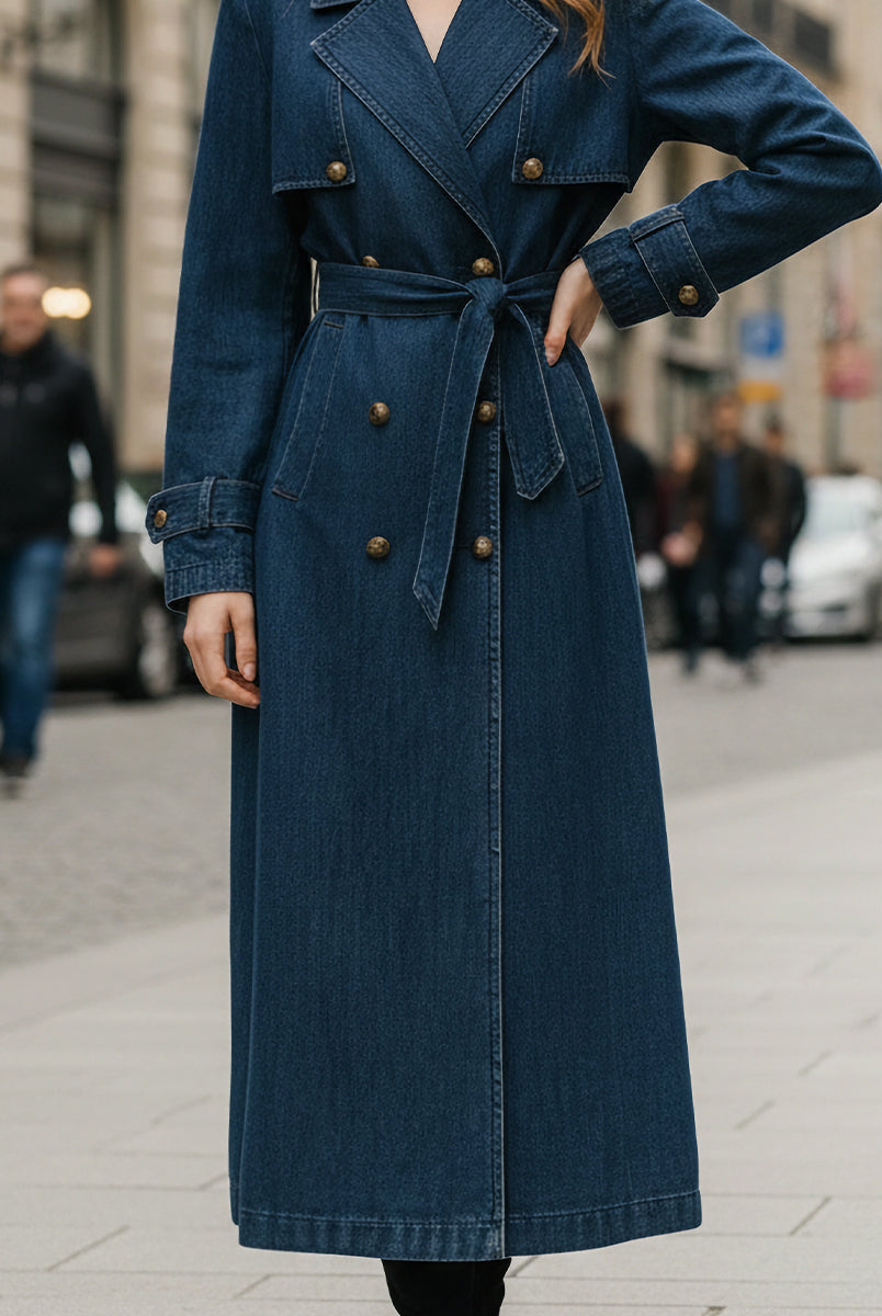 Indigo | Double-Breasted Trench Coat - Lumina Vancouver - Lumina Vancouver