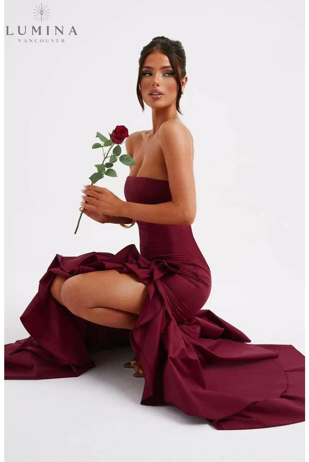 Riviera | Sleeveless Slit Ruffle Maxi Dress