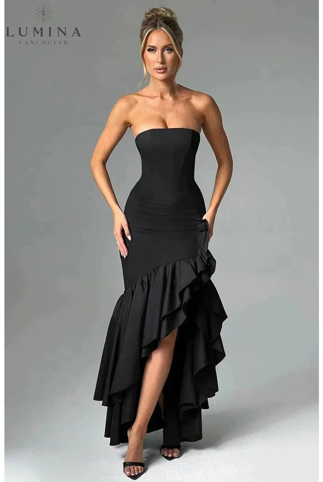 Riviera | Sleeveless Slit Ruffle Maxi Dress