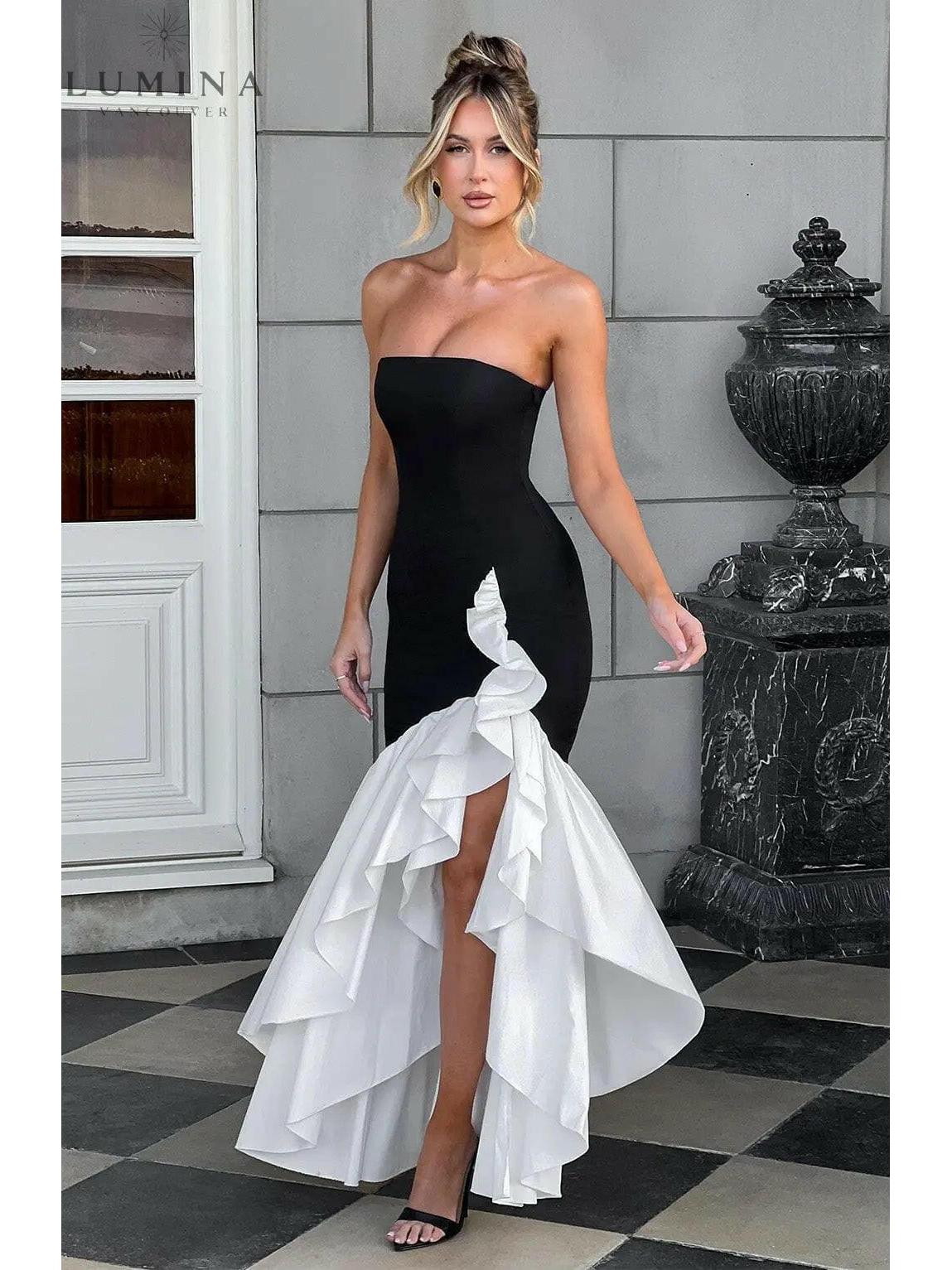 Riviera | Sleeveless Slit Ruffle Maxi Dress