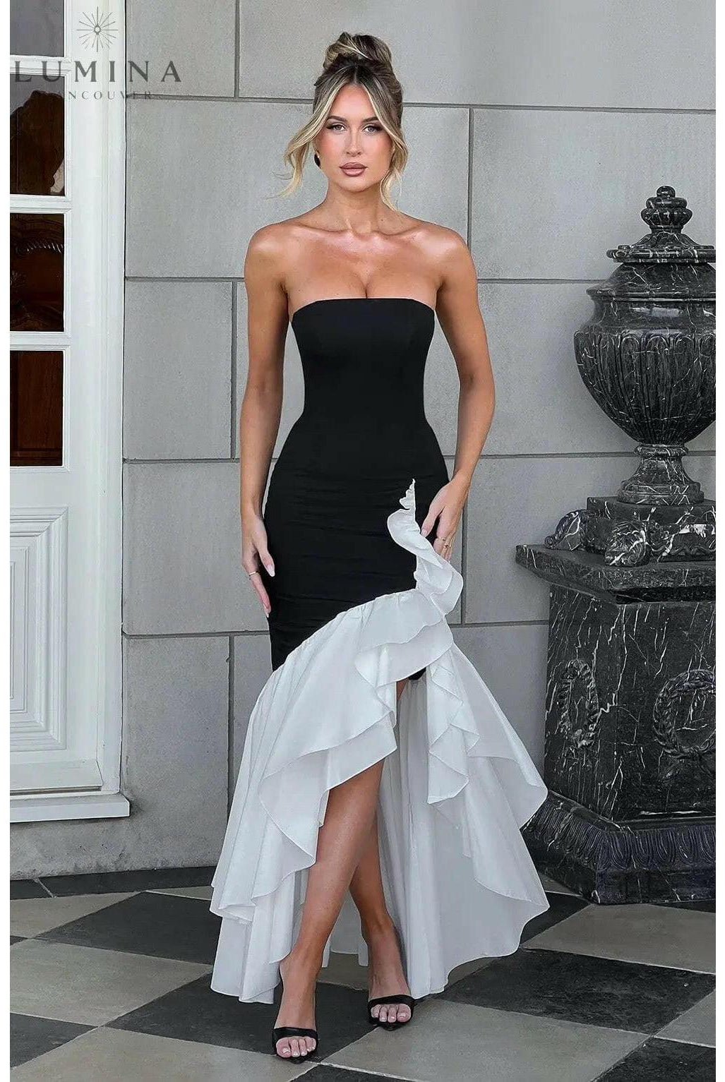 Riviera | Sleeveless Slit Ruffle Maxi Dress