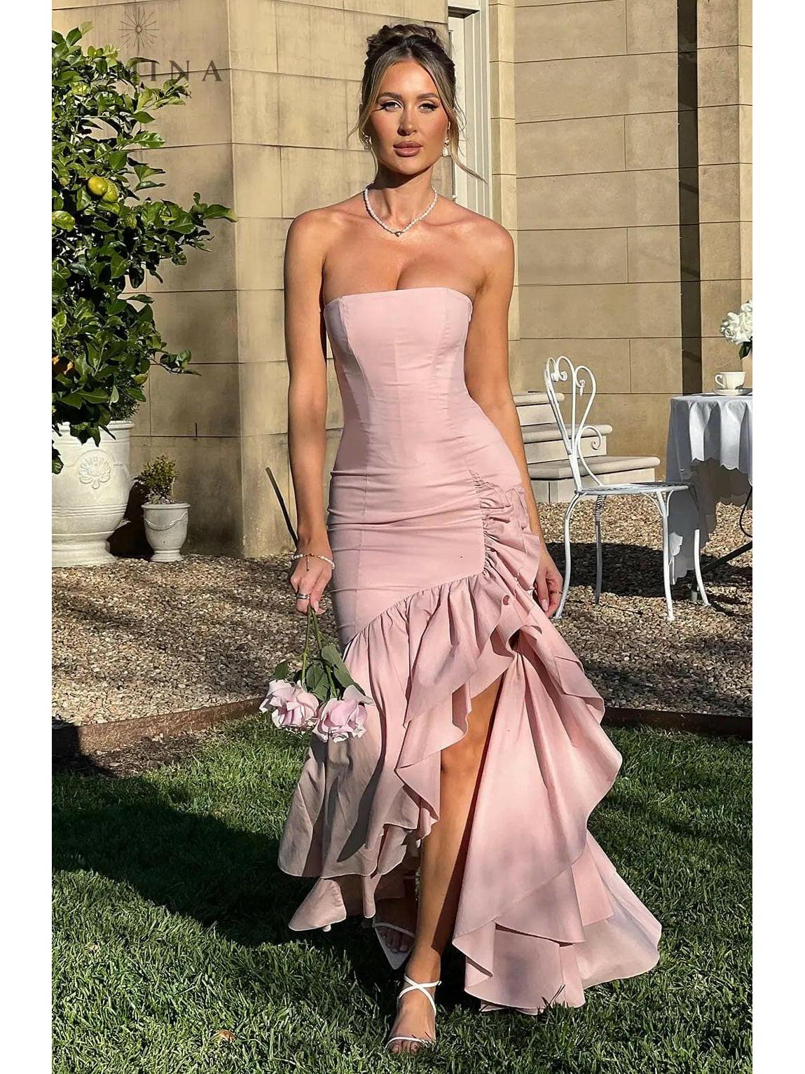 Riviera | Sleeveless Slit Ruffle Maxi Dress