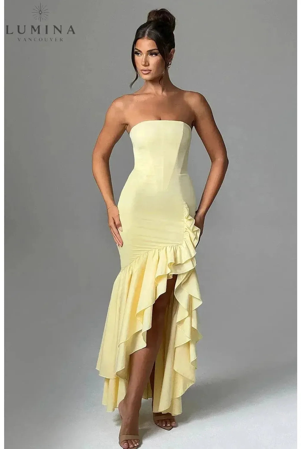 Riviera | Sleeveless Slit Ruffle Maxi Dress