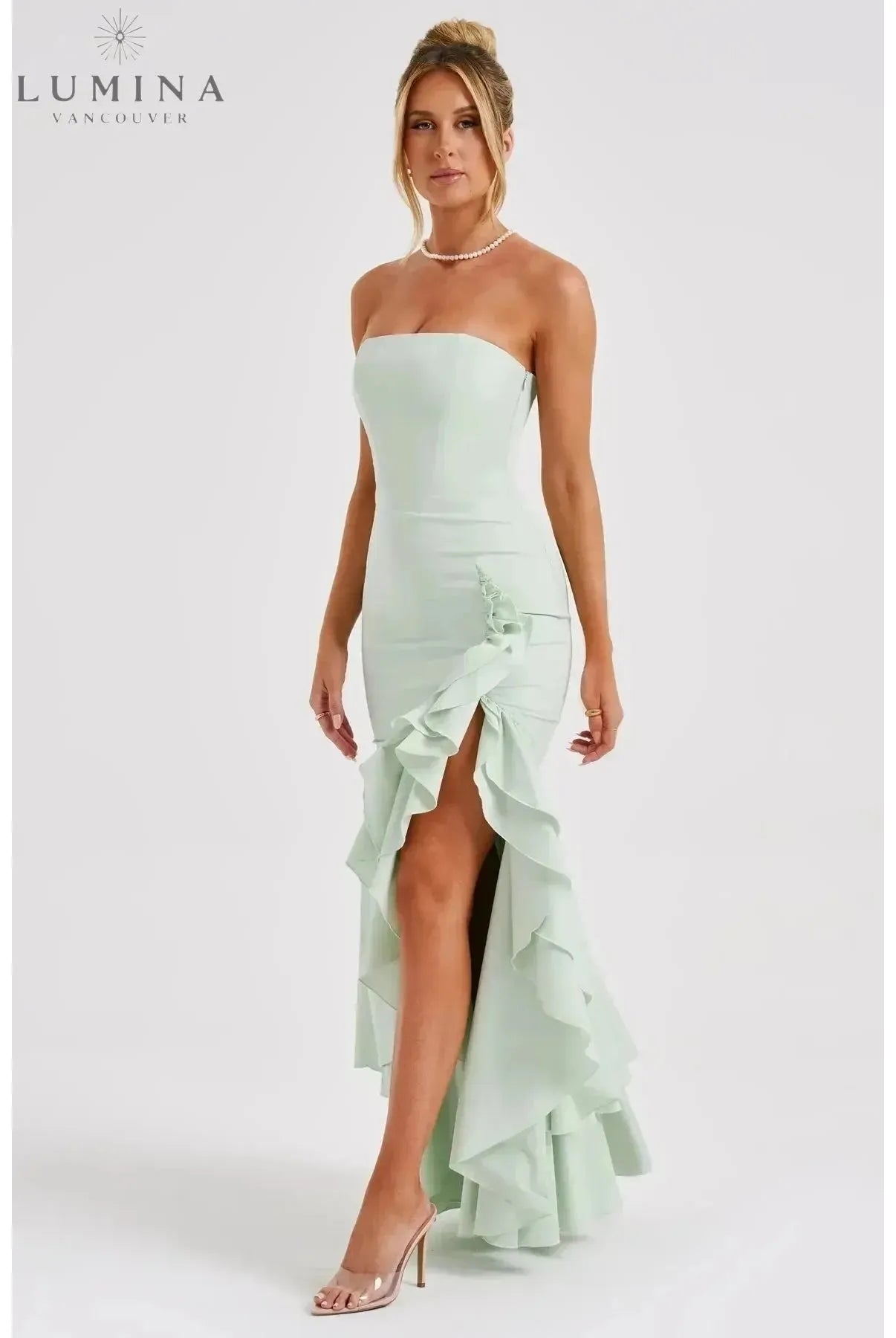 Riviera | Sleeveless Slit Ruffle Maxi Dress