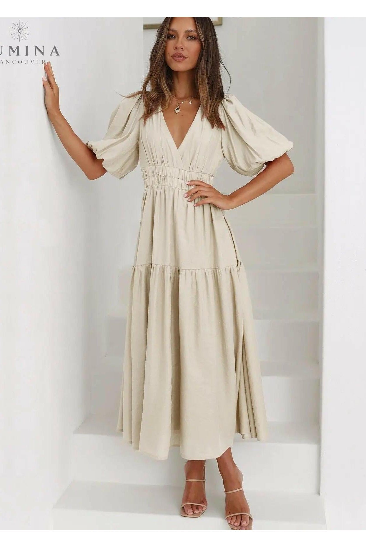 Avalon - Dress with Puff Sleeves