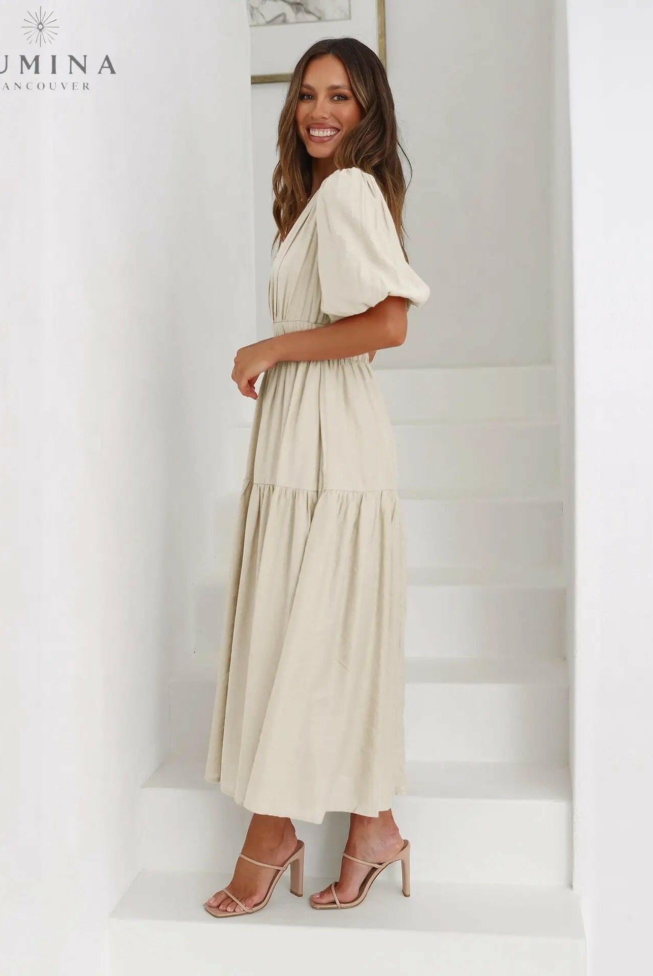 Avalon - Dress with Puff Sleeves