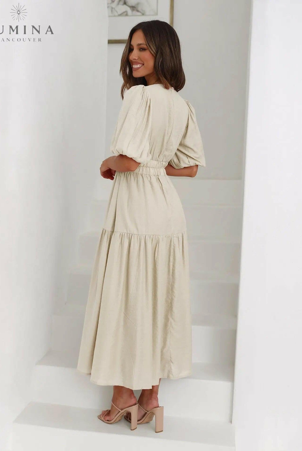 Avalon - Dress with Puff Sleeves