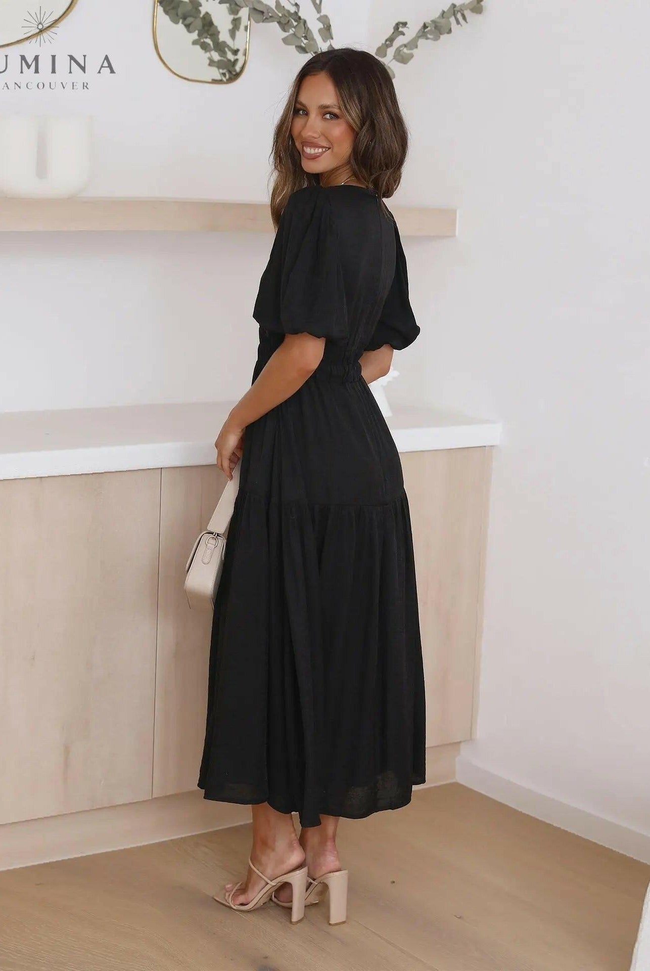 Avalon - Dress with Puff Sleeves