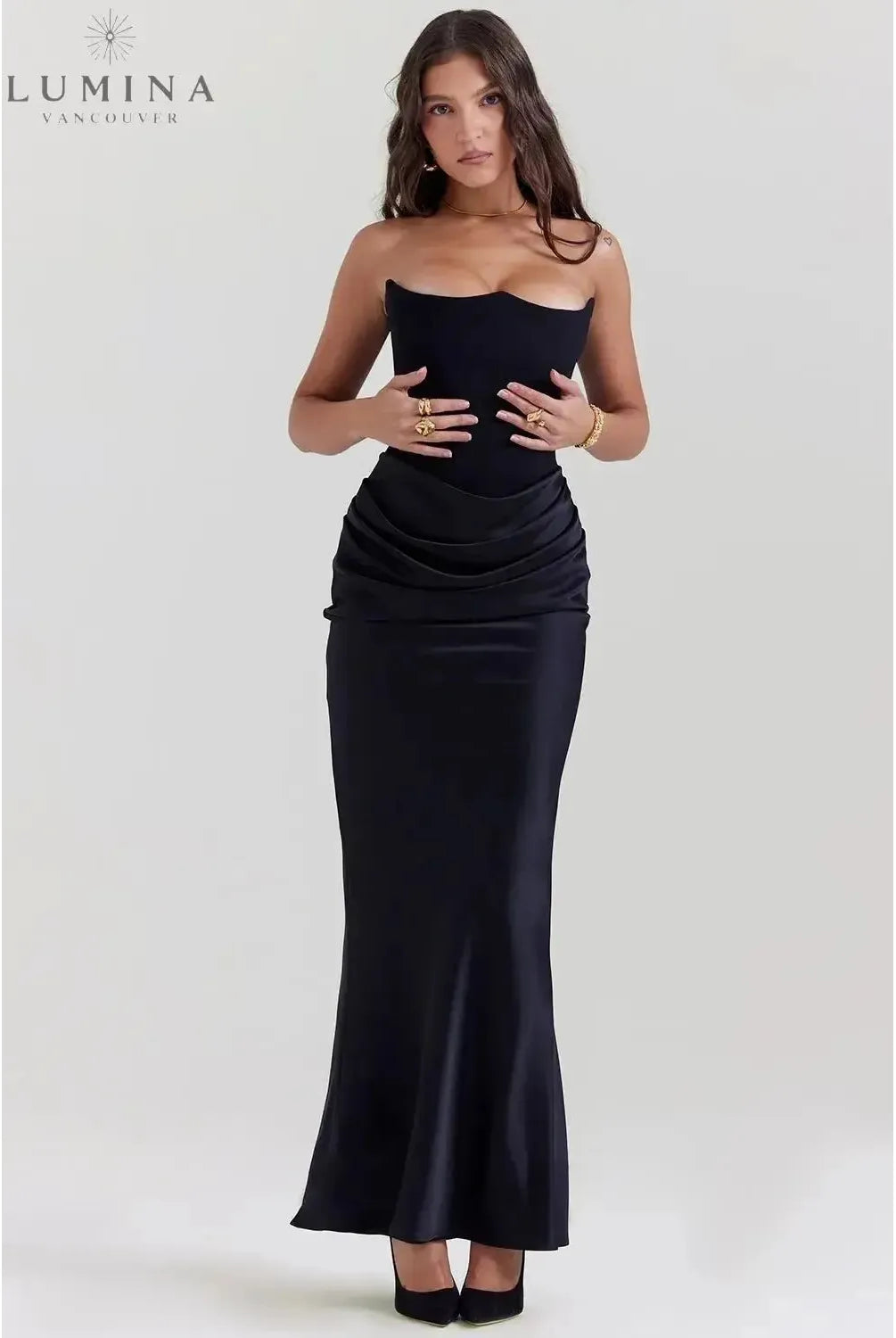 Victoria Noir | Sophisticated Black Maxi Dress