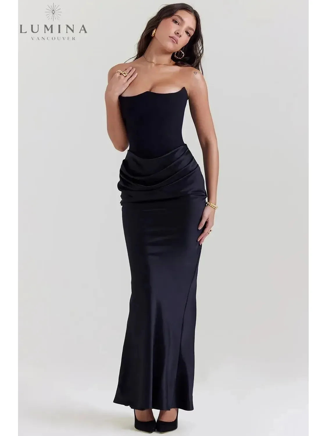 Victoria Noir | Sophisticated Black Maxi Dress