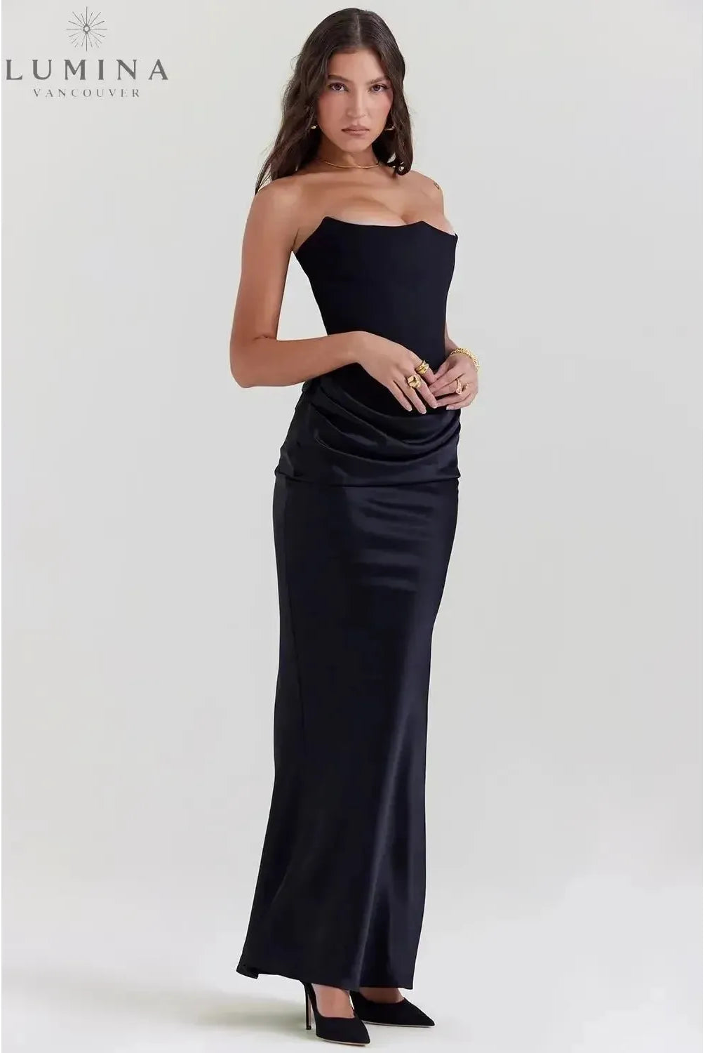 Victoria Noir | Sophisticated Black Maxi Dress
